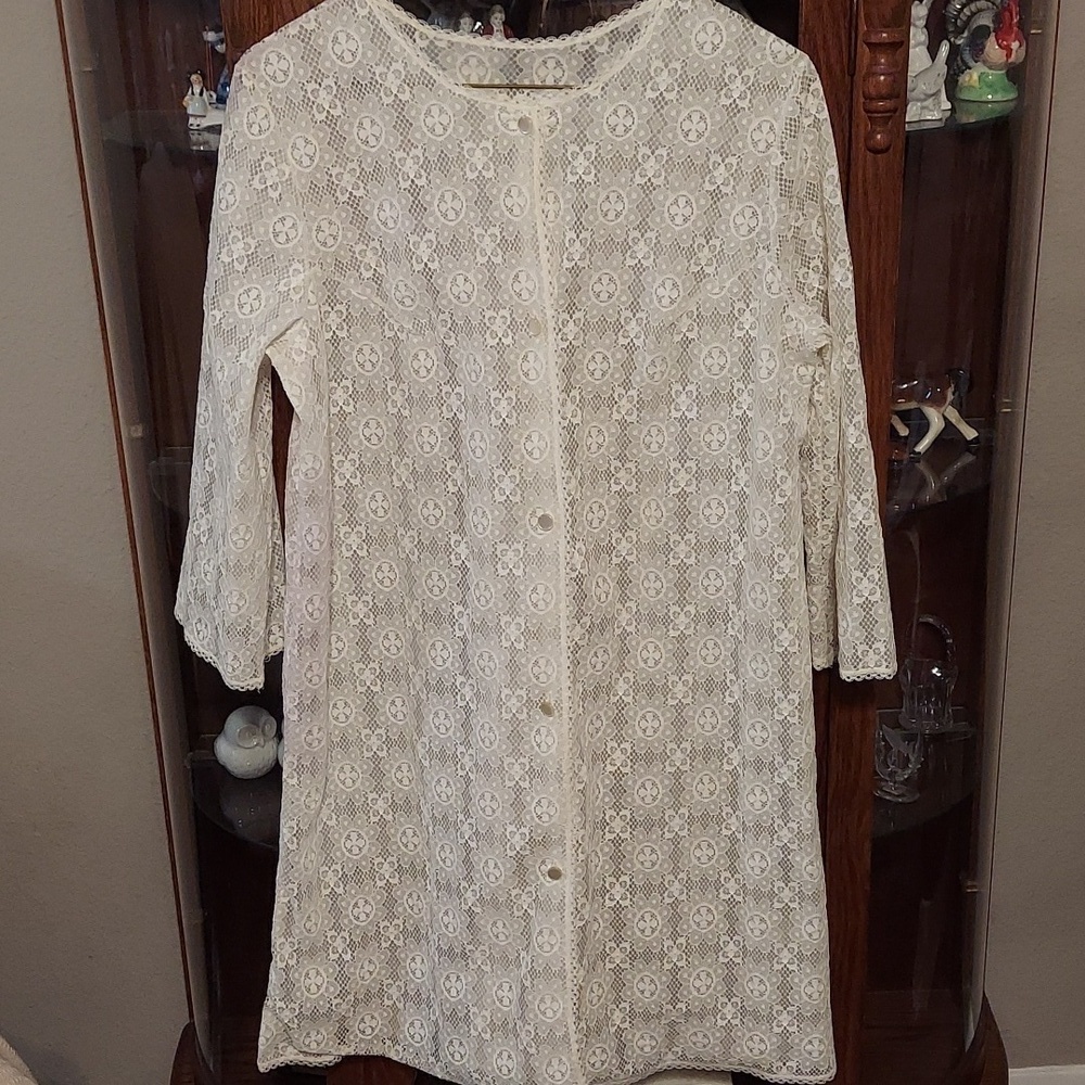 Vintage Women's Sheer Summer Lace Jacket Size M